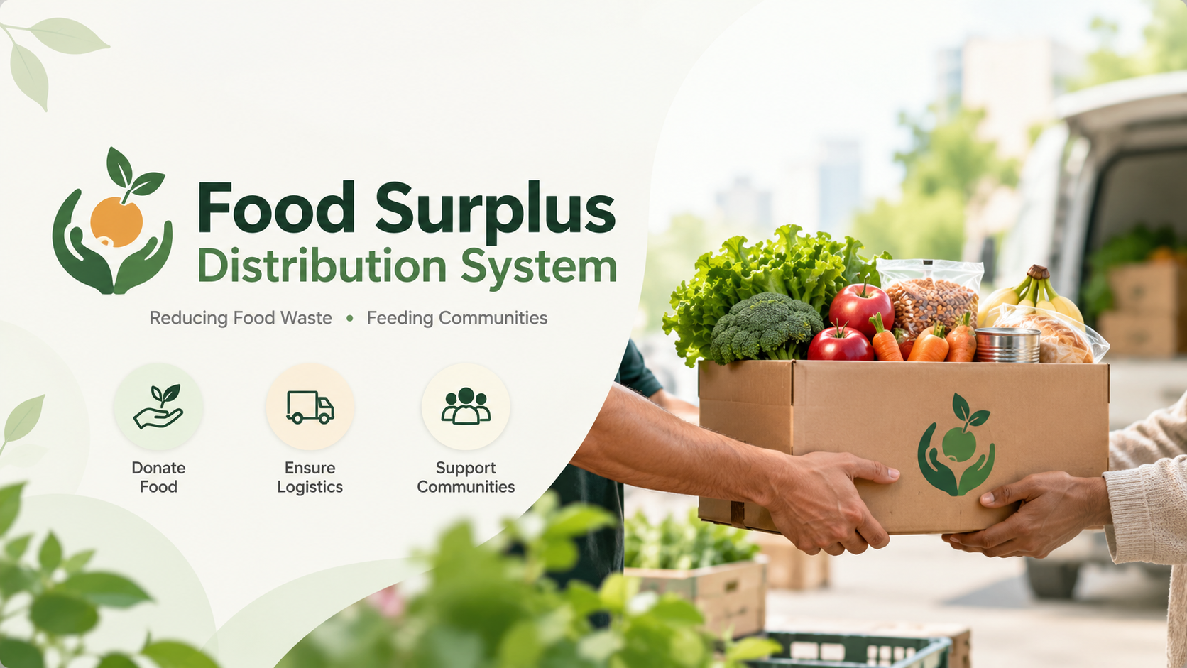 Dashboard preview for a food surplus distribution platform